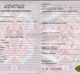 Аттестат о Полном Среднем Образовании Беларуси 2025г в Новокузнецке
